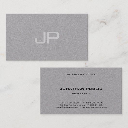 Elegant monogram minimalistische Sjabloon Modern Visitekaartje (Voorkant / Achterkant)