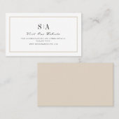 Elegant monogram minimalistische website Kaart inv Plaatskaartje (Voorkant / Achterkant)
