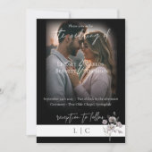 Elegant monogram minimalistische zwarte kalligrafi kaart (Voorkant)