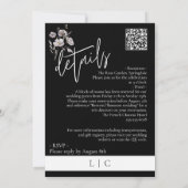 Elegant monogram minimalistische zwarte kalligrafi kaart (Achterkant)