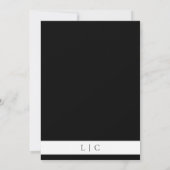 Elegant monogram minimalistische zwarte kalligrafi save the date (Achterkant)