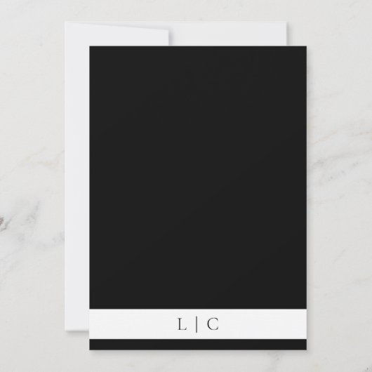 Elegant monogram minimalistische zwarte kalligrafi save the date (Achterkant)