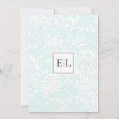 Elegant Monogram Mint Floral Wedding Save The Date (Achterkant)