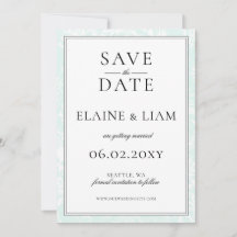 Elegant Monogram Mint Floral Wedding