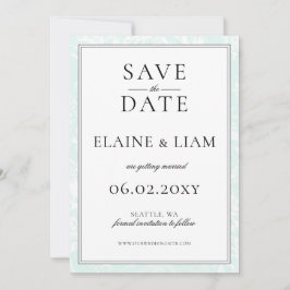 Elegant Monogram Mint Floral Wedding Save The Date