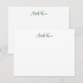 Elegant Monogram Modern Chic Script Naam Notitiekaartje (Voorkant / Achterkant)
