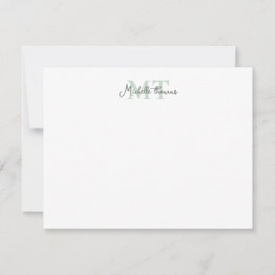 Elegant Monogram Modern Chic Script Naam Notitiekaartje