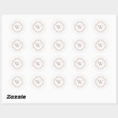 Elegant Monogram Modern Classic Seal Ronde Sticker (Vel)