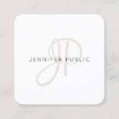 Elegant monogram modern design chique Sjabloon Vierkante Visitekaartje (Voorkant)