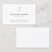 Elegant Monogram Modern Eenvoudig Chic Professione Visitekaartje (Voorkant / Achterkant)