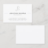 Elegant monogram modern eenvoudig professional visitekaartje (Voorkant / Achterkant)
