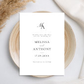 Elegant Monogram Modern Fotobruiloft Save The Date