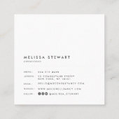Elegant monogram modern gewoon grijs professioneel vierkante visitekaartje (Achterkant)