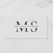 Elegant monogram modern gewoon grijs professioneel visitekaartje (Voorkant)