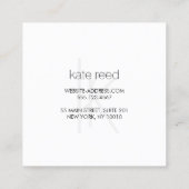 Elegant Monogram Modern Gold Stripe Square Vierkante Visitekaartje (Achterkant)