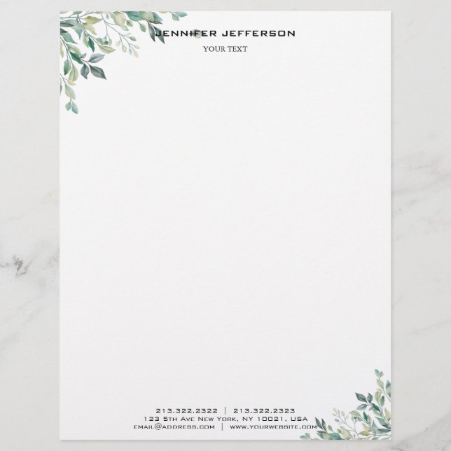 Elegant Monogram Modern Letterhead Briefhoofd (Voorkant)