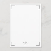 Elegant Monogram Modern Minimalist Details Card Informatiekaartje (Achterkant)