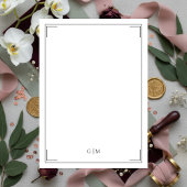 Elegant Monogram Modern Minimalist Details Card Informatiekaartje