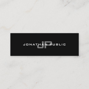Elegant Monogram Modern Minimalist Plain Trendy Mini Visitekaartje