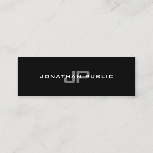 Elegant Monogram Modern Minimalist Plain Trendy Mini Visitekaartje (Voorkant)