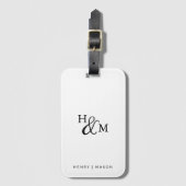 Elegant monogram modern minimalistisch Bagagelabel (Voorkant (verticaal))