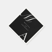 Elegant Monogram Modern Minimalistisch Huwelijk Servet (Hoek)