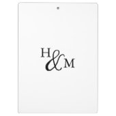 Elegant Monogram Modern Minimalistisch Klembord (Achterkant)