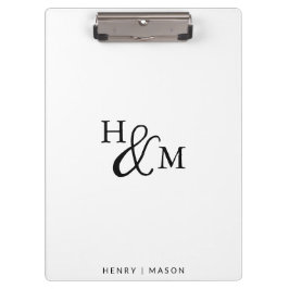 Elegant Monogram Modern Minimalistisch Klembord