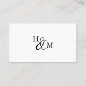 Elegant monogram modern minimalistisch partnerscha visitekaartje (Voorkant)