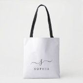 Elegant Monogram Modern Minimalistisch Tote Bag (Voorkant)