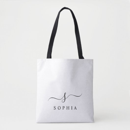 Elegant Monogram Modern Minimalistisch Tote Bag (Voorkant)