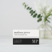 Elegant Monogram Modern Minimalistisch Visitekaartje (Staand voorkant)