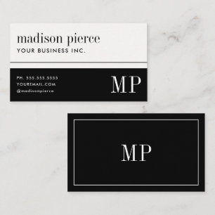 Elegant Monogram Modern Minimalistisch Visitekaartje