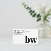 Elegant Monogram Modern Minimalistisch Visitekaartje (Staand voorkant)