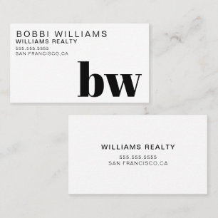 Elegant Monogram Modern Minimalistisch Visitekaartje