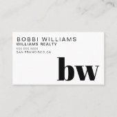 Elegant Monogram Modern Minimalistisch Visitekaartje (Voorkant)