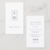 Elegant monogram Modern minimalistische profession Visitekaartje (Voorkant / Achterkant)