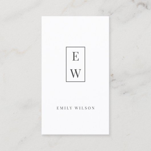 Elegant monogram Modern minimalistische profession Visitekaartje (Voorkant)