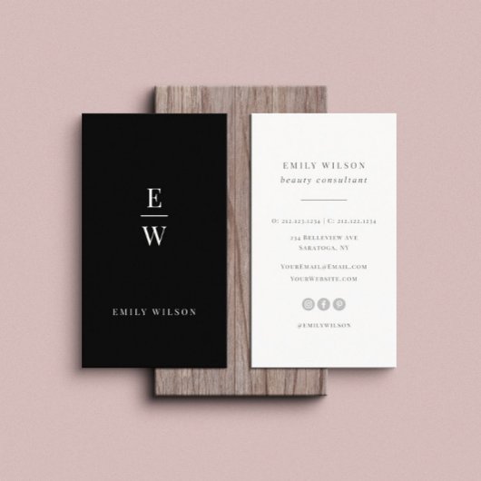 Elegant monogram Modern minimalistische profession Visitekaartje