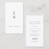 Elegant Monogram Modern Minimalistische Profession Visitekaartje (Voorkant / Achterkant)