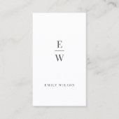 Elegant Monogram Modern Minimalistische Profession Visitekaartje (Voorkant)