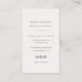 Elegant monogram Modern minimalistische profession Visitekaartje (Achterkant)