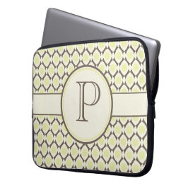 Elegant Monogram modern Patroon Laptop Bag Sleeve