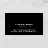 Elegant Monogram Modern Premium Black Gold Luxe Visitekaartje (Achterkant)