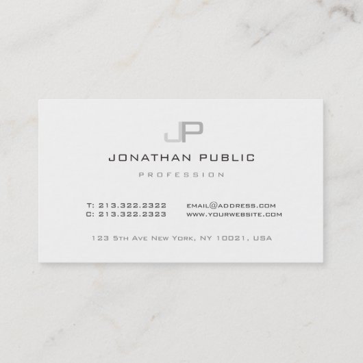 Elegant Monogram Modern Professional Minimalist Visitekaartje (Achterkant)