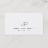 Elegant Monogram Modern Professional Minimalist Visitekaartje (Voorkant)