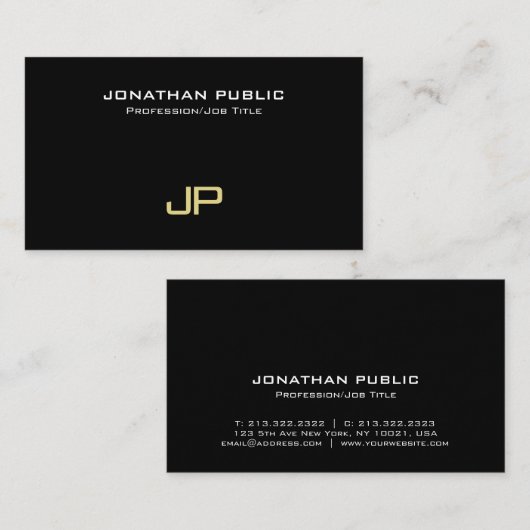 Elegant Monogram Modern Professional Plain Visitekaartje (Voorkant / Achterkant)