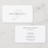 Elegant Monogram Modern Professioneel Gepersonalis Visitekaartje (Voorkant / Achterkant)