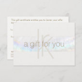 Elegant Monogram Modern Seashell Cadeaubon Bedankkaart (Voorkant / Achterkant)