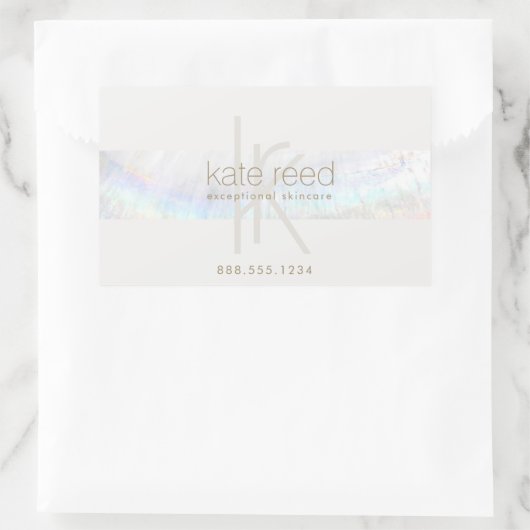 Elegant Monogram Modern Seashell Gift Certificate  Rechthoekige Sticker (Tas)